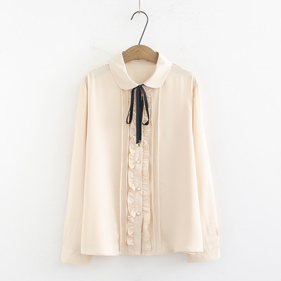 Női alkalmi ing szalaggal és klasszikus gallérral, három színben