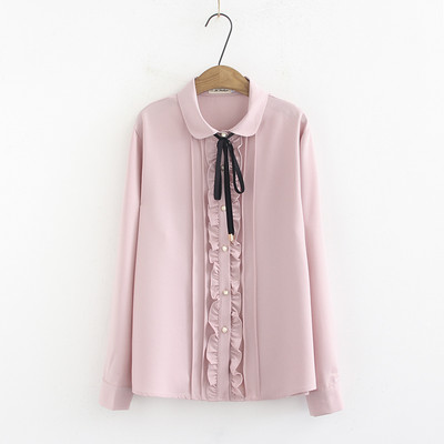 Női alkalmi ing szalaggal és klasszikus gallérral, három színben