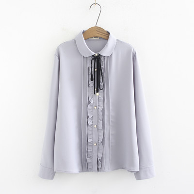 Női alkalmi ing szalaggal és klasszikus gallérral, három színben