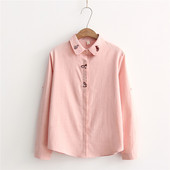 Naiste vabaaja särk kolmes värvitoonis tikandiga