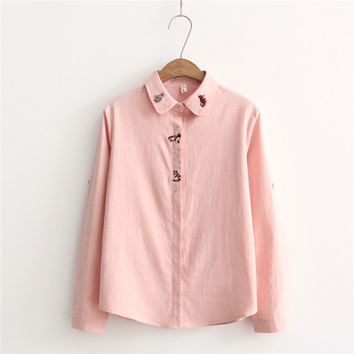 Naiste vabaaja särk kolmes värvitoonis tikandiga