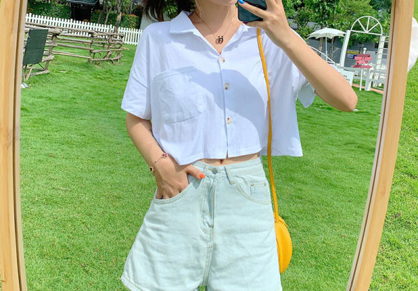 Casual γυναικείο πουκάμισο με τσέπη και κουμπιά