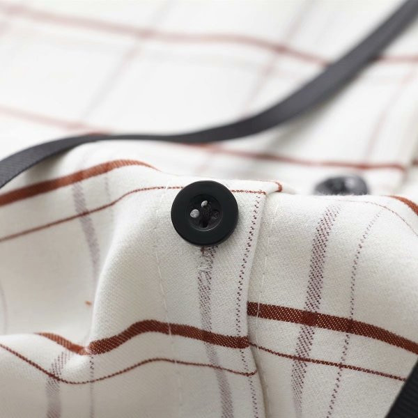 Карирана дамска риза с лотос ръкав и връзки