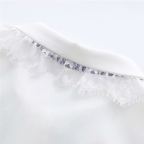 Új modell női ing hímzett szívecskékkel - fehér színű