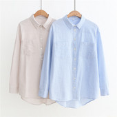 Uus mudel naiste triibuline taskutega särk