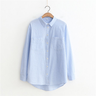 Uus mudel naiste triibuline taskutega särk