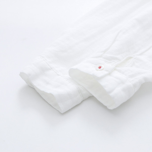 Γυναικείο casual πουκάμισο σε λευκό χρώμα - φαρδύ μοντέλο