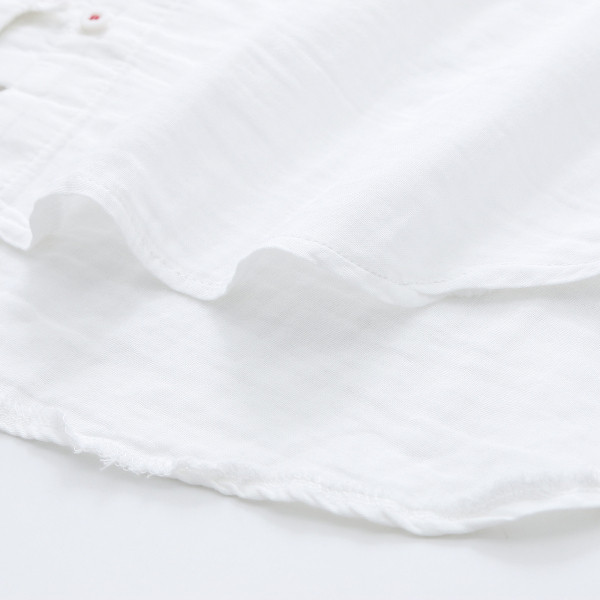 Γυναικείο casual πουκάμισο σε λευκό χρώμα - φαρδύ μοντέλο