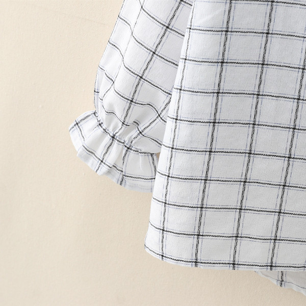 Casual καρό γυναικείο πουκάμισο με γιακά