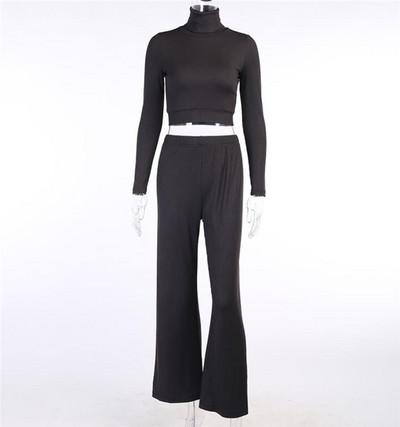 Moodne lühikeste ülaosa ja laiade pükste komplekt