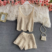 Új modell kötött női kétrészes szett