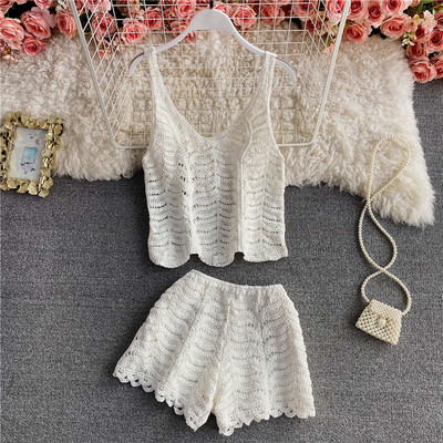 Új modell kötött női kétrészes szett