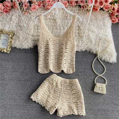 Új modell kötött női kétrészes szett