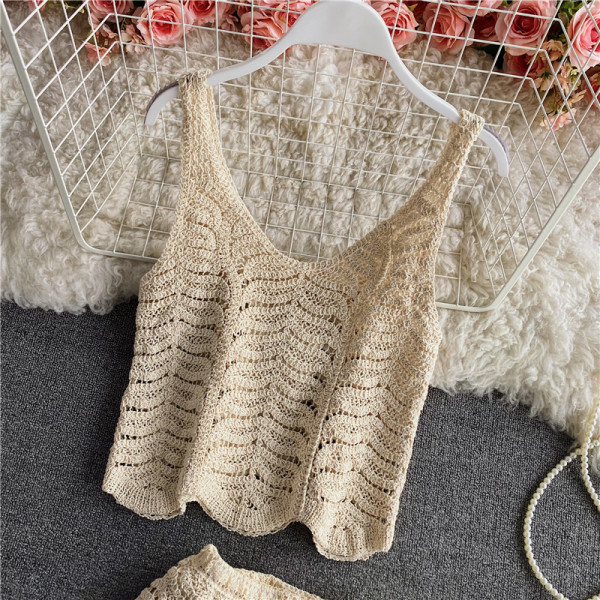 Új modell kötött női kétrészes szett