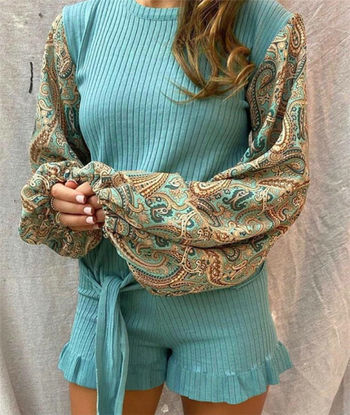 Női kordbársony dzsörzé - blúz és rövidnadrág