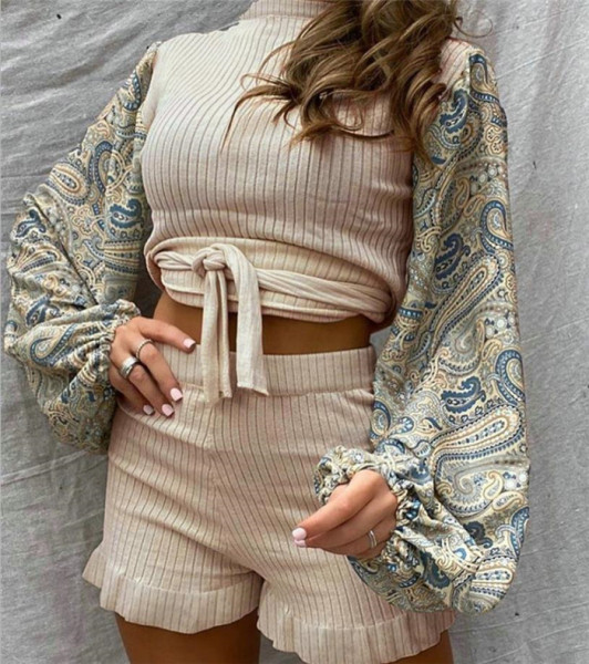 Női kordbársony dzsörzé - blúz és rövidnadrág