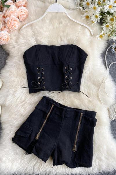 Ежедневен дамски дънков комплект от две части