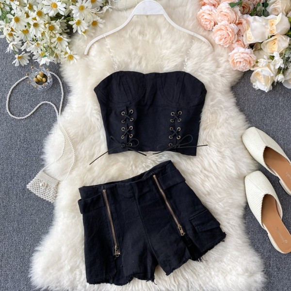 Ежедневен дамски дънков комплект от две части