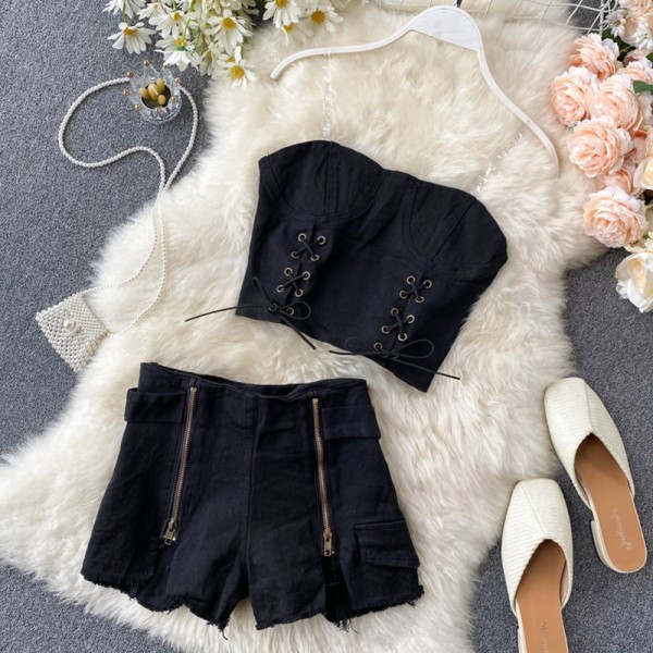 Ежедневен дамски дънков комплект от две части