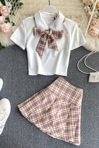 Női alkalmi szett szalaggal