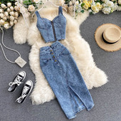 Kasdienis moteriškas sijonų komplektas + džinsinis apatinis trikotažas