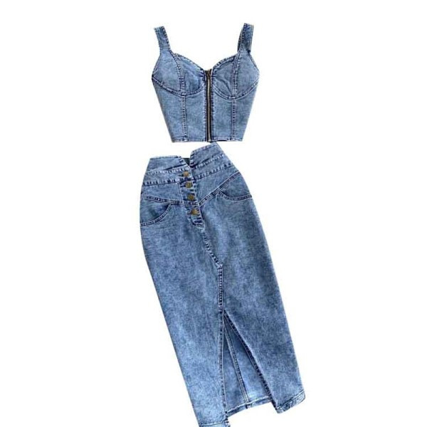 Kasdienis moteriškas sijonų komplektas + džinsinis apatinis trikotažas