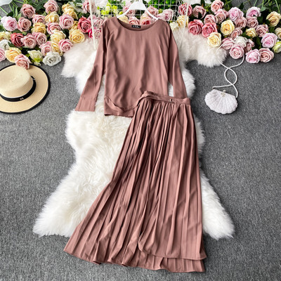 Női alkalmi szett - szoknya és blúz több színben