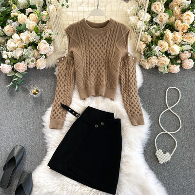 Moodne naiste komplekt-seelik ja pluus