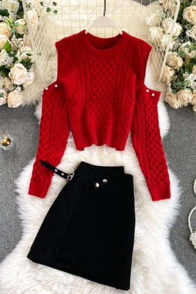 Moodne naiste komplekt-seelik ja pluus