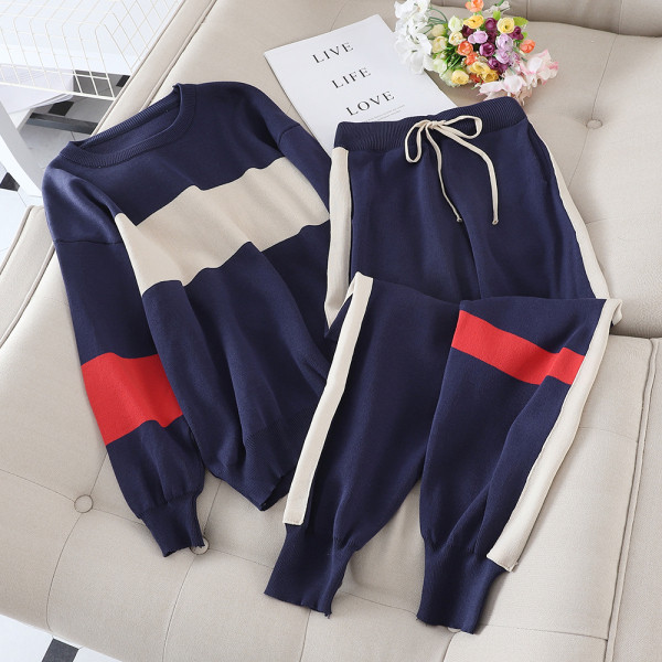 Alkalmi női kötött szett elasztikus derékkal