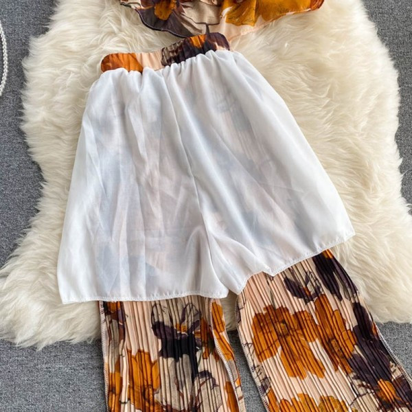 Napi női rakott kétrészes szett virágmintával