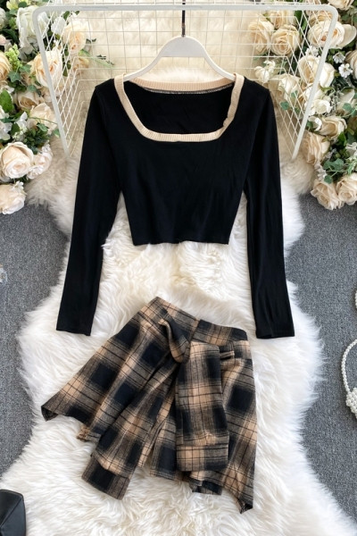 Moodne naiste komplekt-pluus ja seelik