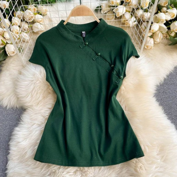 Ženski casual komplet iz dva dijela sa visokim strukom i kratkim rukavima