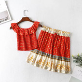 Γυναικείο καλοκαιρινό σετ μπουστάκι  και φούστα