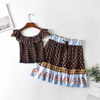 Γυναικείο καλοκαιρινό σετ μπουστάκι  και φούστα