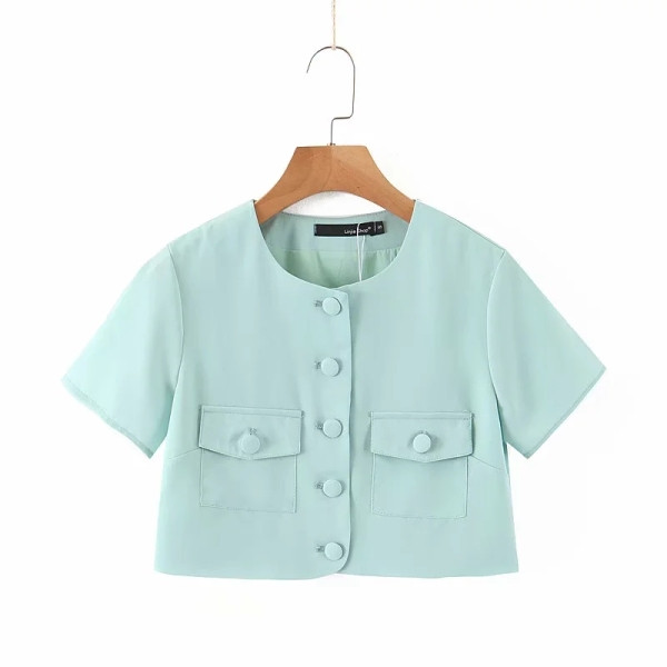 Suvine vabaaja ülikond - lühike jakk ja nööpidega seelik