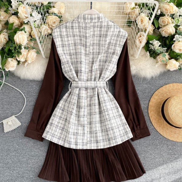 Uue mudeli kaheosaline naiste ruuduline komplekt