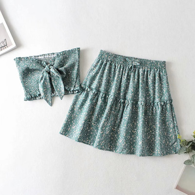 Ljetni komplet bustier i krojene suknje