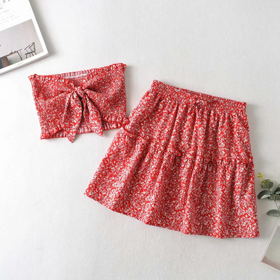 Ljetni komplet bustier i krojene suknje