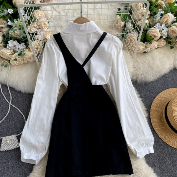 Moodne naiste komplekt klassikalisest särgist ja kleidist