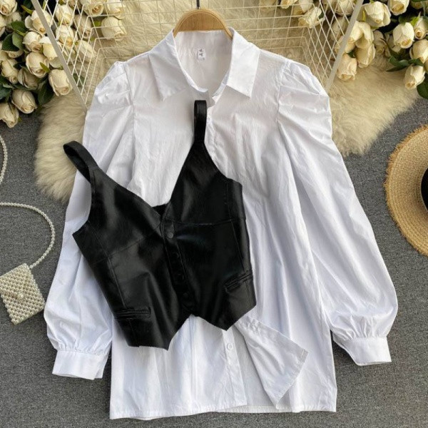 Két részből álló napi női szett - ing és mellény