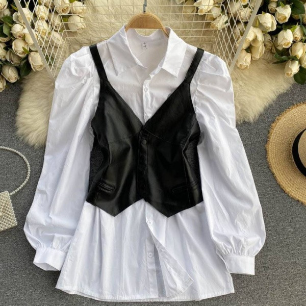 Két részből álló napi női szett - ing és mellény