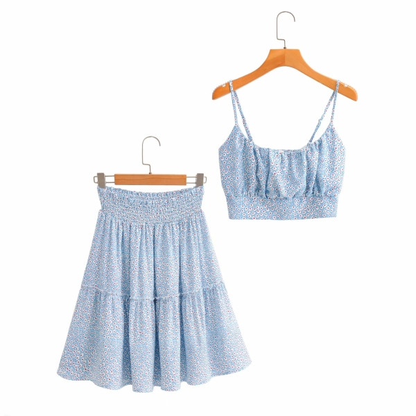 Ljetni komplet bustier i krojena suknja na gumicu