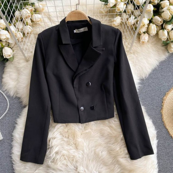 Stiilne musta värvi nööpidega kaheosaline naiste komplekt