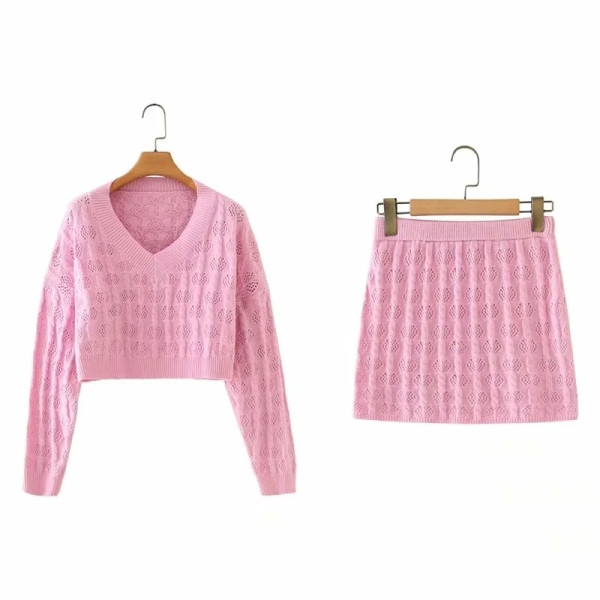 Μοντέρνο  πλεκτό λεπτό σετ 