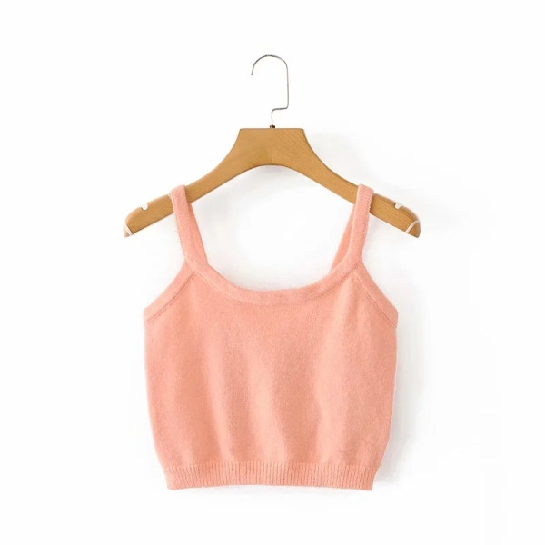 Ženski komplet od tankog pletiva - majica bez rukava i suknja