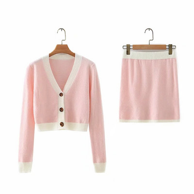 Γυναικείο μοντέρνο καθημερινό σετ που αποτελείται από ζακέτα και φούστα