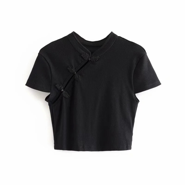 Νέο μοντέλο καλοκαιρινό γυναικείο σετ σε μαύρο - μπλούζα και φούστα