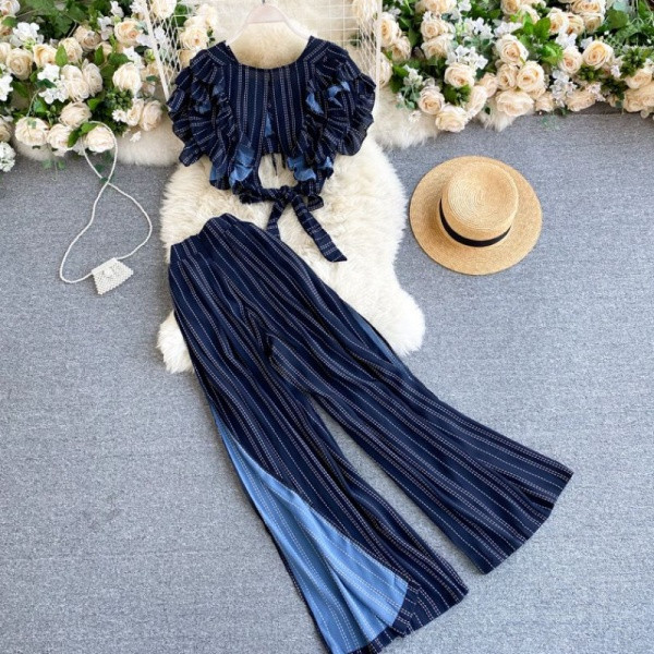 Új modell nyári női szett kék színben