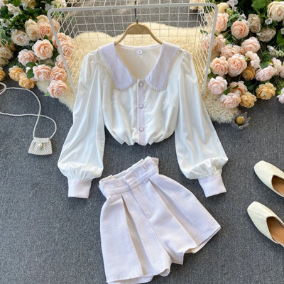 Napi női szett kék-fehér színben